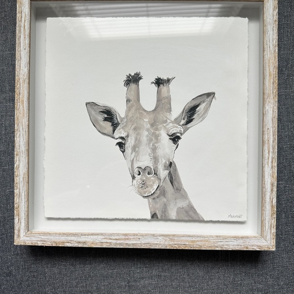 Framed Print (2) Set “All About Giraffe” Floating Print - Marmont Hill Art 11x11 - Picture 3 of 8